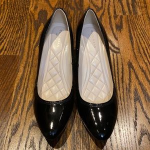 Black patent Cole Haan Wedges